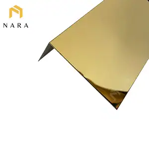 คิ้วสแตนเลสติดฝ้าเพดาน 50x100 มม. สีทอง