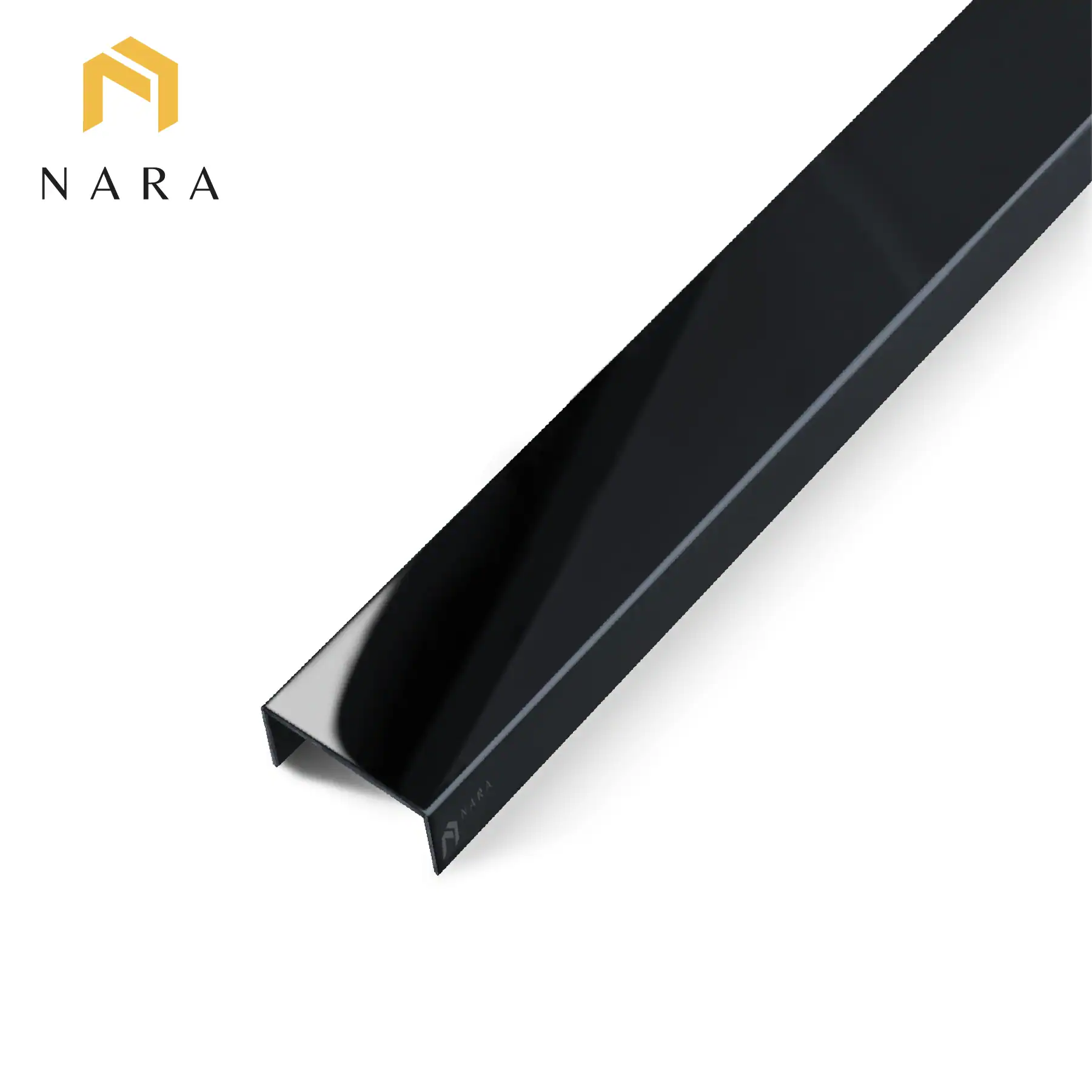 คิ้วสแตนเลสตัวยู 20 มม. สีดำเจ็ทแบล็ค