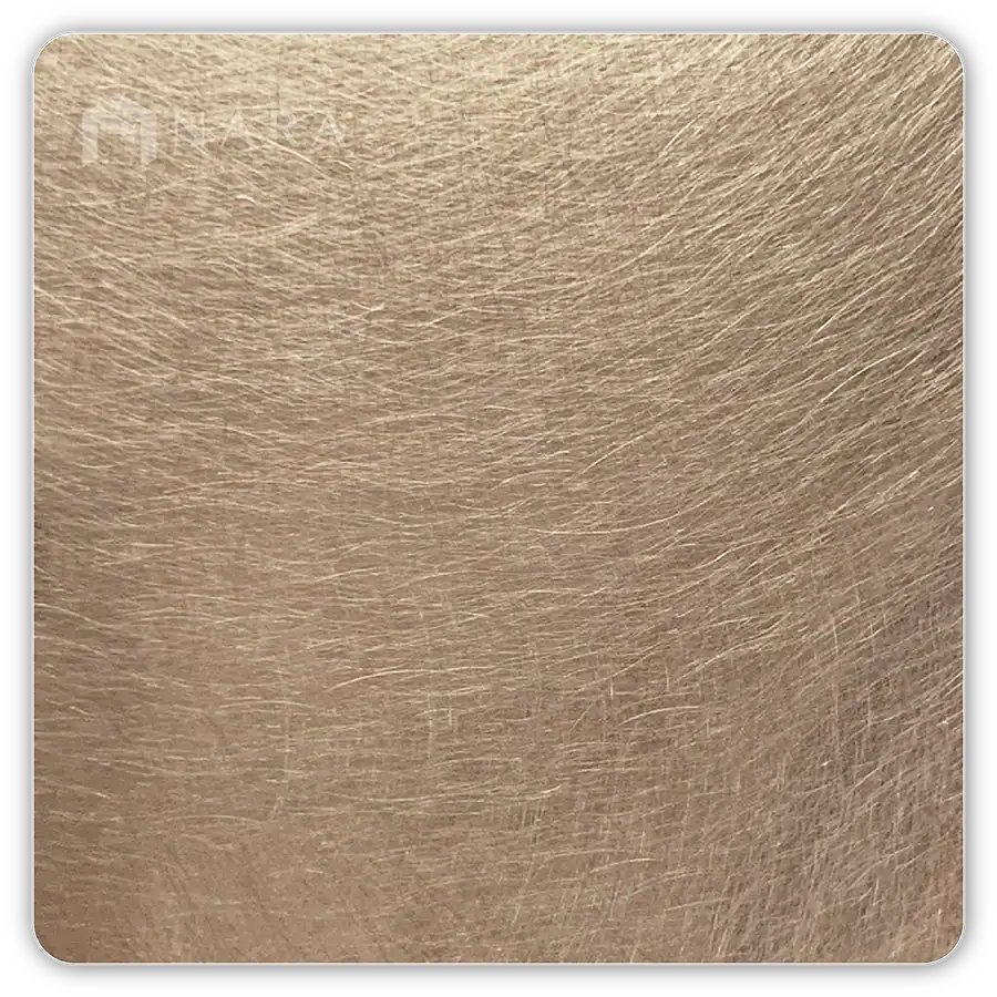 แผ่นสแตนเลส 304 สีน้ำตาล ผิวปัดรอย