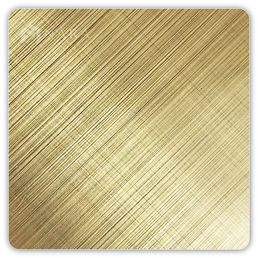 แผ่นสแตนเลส 304 สีแชมเปญโกลด์ ผิวครอสแฮร์ไลน์