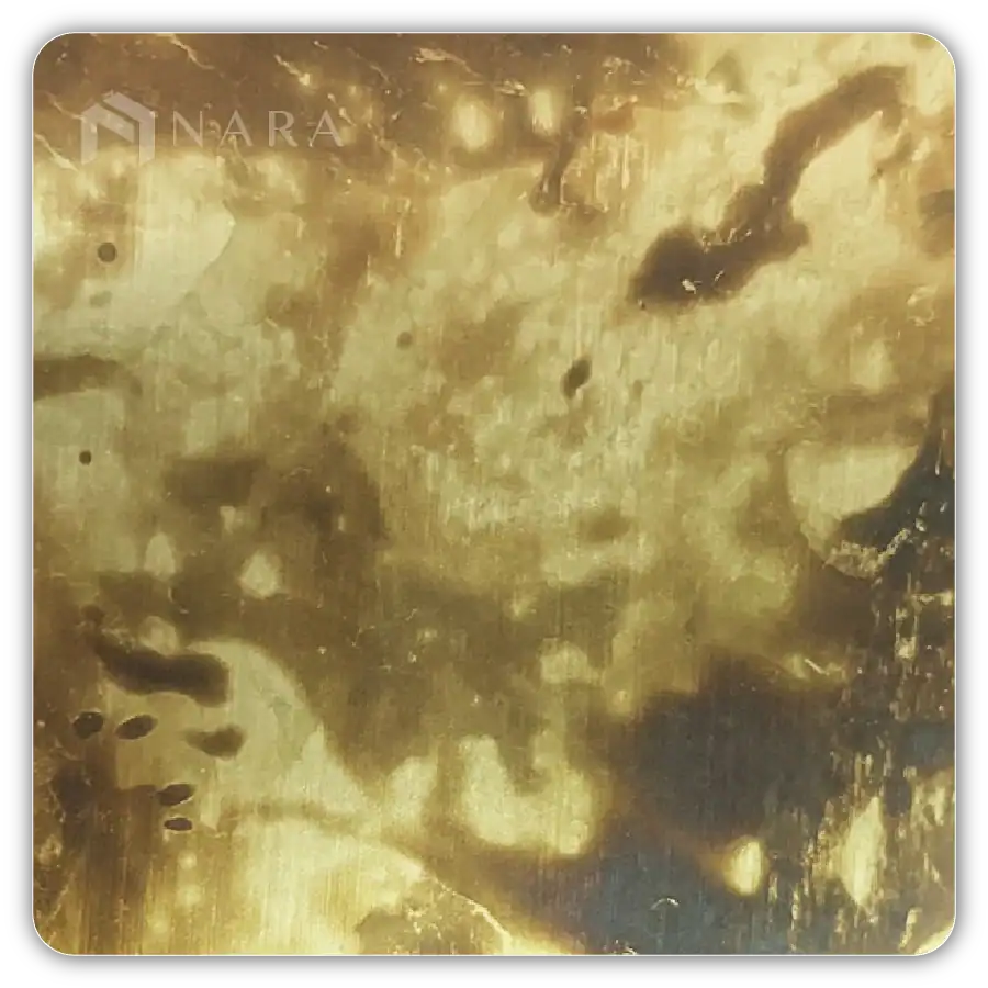 แผ่นสแตนเลส 304 สีทอง ผิว คราบสนิม