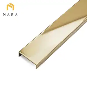 คิ้วสแตนเลสตัวยู 30 มม. สีแชมเปญโกลด์