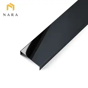 คิ้วสแตนเลสตัวยู 40 มม. สีดำเจ็ทแบล็ค