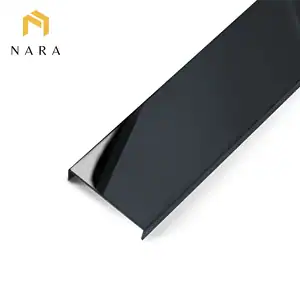 คิ้วสแตนเลสตัวยู 50 มม. สีดำเจ็ทแบล็ค