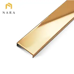 คิ้วสแตนเลสตัวยู 40 มม. สีโรสโกลด์