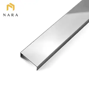 คิ้วสแตนเลสตัวยู 30 มม. สีเงิน