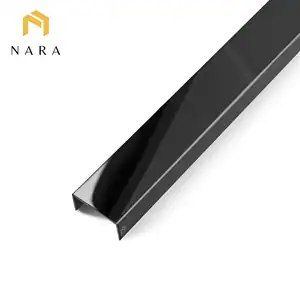 คิ้วสแตนเลสตัวยู 20 มม. สีดำกราไฟต์