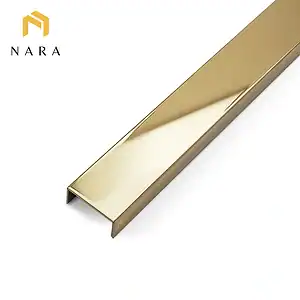 คิ้วสแตนเลสตัวยู 20 มม. สีแชมเปญโกลด์