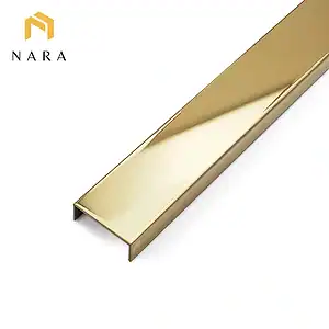 คิ้วสแตนเลสตัวยู 25 มม. สีแชมเปญโกลด์