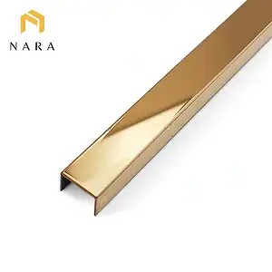 คิ้วสแตนเลสตัวยู 15 มม. สีโรสโกลด์