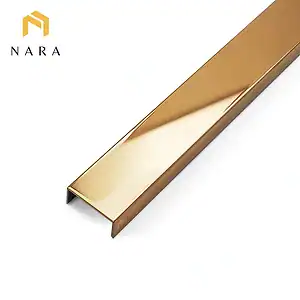 คิ้วสแตนเลสตัวยู 20 มม. สีโรสโกลด์