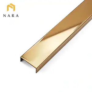 คิ้วสแตนเลสตัวยู 25 มม. สีโรสโกลด์