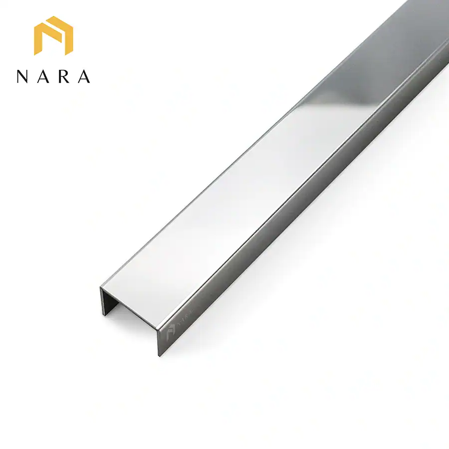 คิ้วสแตนเลสตัวยู 15 มม. สีเงิน