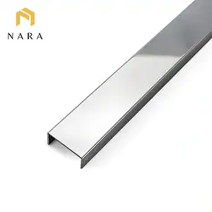 คิ้วสแตนเลสตัวยู 20 มม. สีเงิน