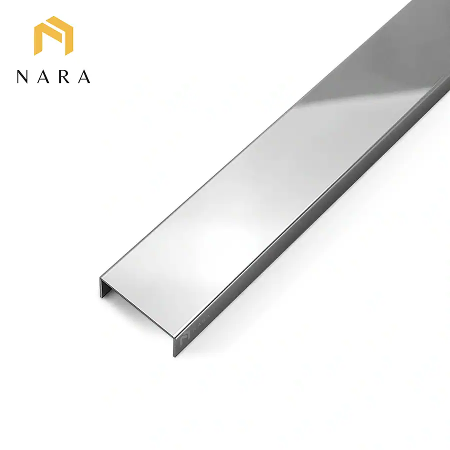 คิ้วสแตนเลสตัวยู 25 มม. สีเงิน