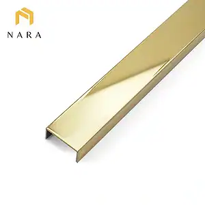 คิ้วสแตนเลสตัวยู 20 มม. สีไวท์โกลด์