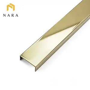 คิ้วสแตนเลสตัวยู 25 มม. สีไวท์โกลด์