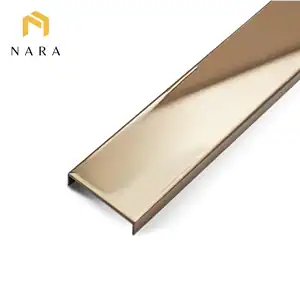 คิ้วสแตนเลสตัวยู 40 มม. สีน้ำตาล