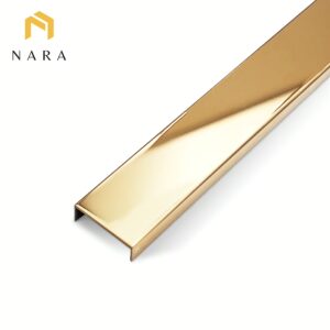 คิ้วสแตนเลสตัวยู 30 มม. สีทองแดง ผิวเงา