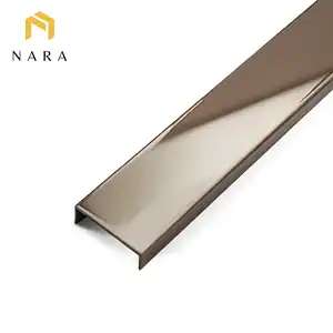 คิ้วสแตนเลสตัวยู 30 มม. สีดาร์กบราวน์