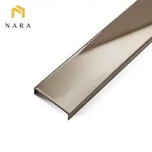 คิ้วสแตนเลสตัวยู 40 มม. สีน้ำตาลเข้ม