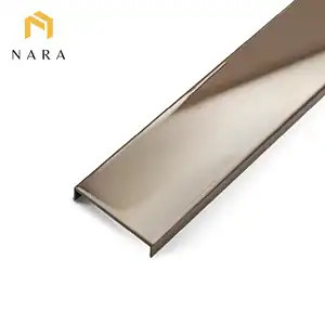 คิ้วสแตนเลสตัวยู 50 มม. สีดาร์กบราวน์