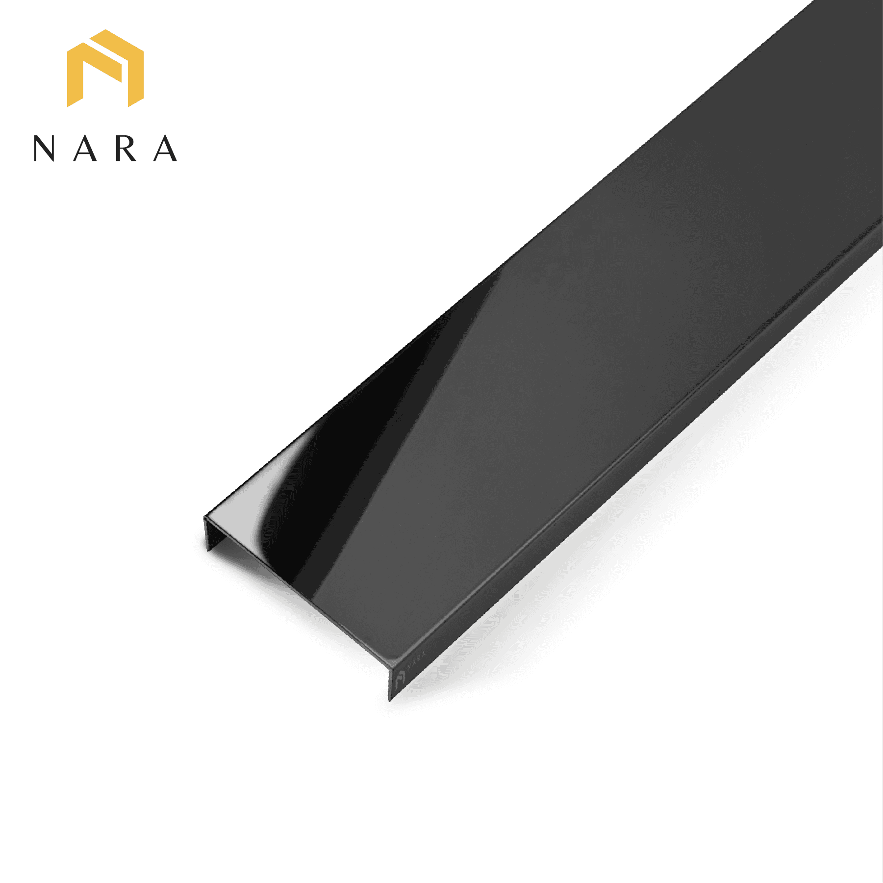 คิ้วสแตนเลสตัวยู 40 มม. สีดำกราไฟต์