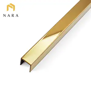 คิ้วสแตนเลสตัวยู 10 มม. สีทองเหลือง