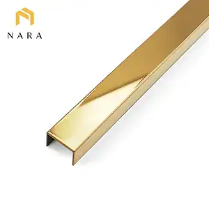 คิ้วสแตนเลสตัวยู 15 มม. สีทองเหลือง