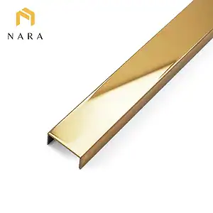 คิ้วสแตนเลสตัวยู 20 มม. สีทองเหลือง