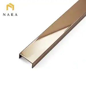 คิ้วสแตนเลสตัวยู 20 มม. สีน้ำตาล