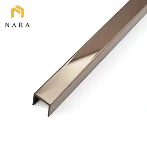 คิ้วสแตนเลสตัวยู 10 มม. สีดาร์กบราวน์