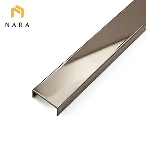 คิ้วสแตนเลสตัวยู 25 มม. สีดาร์กบราวน์