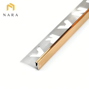 คิ้วกระเบื้องสแตนเลสขอบเล็ก สีโรสโกลด์ 3 มม.