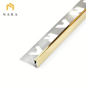 คิ้วกระเบื้องสแตนเลสขอบเล็ก สีไวท์โกลด์ 3 มม.