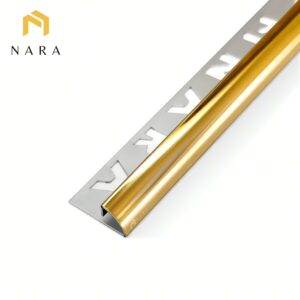 คิ้วกระเบื้องสแตนเลสขอบโค้ง สีทองเหลือง 15 มม.