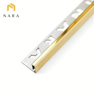 คิ้วกระเบื้องสแตนเลสขอบเล็ก สีแชมเปญโกลด์ 5 มม.