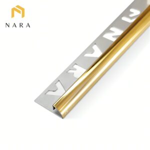 คิ้วกระเบื้องสแตนเลสขอบโค้ง สีแชมเปญโกลด์ 10 มม.