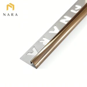 คิ้วกระเบื้องสแตนเลสขอบโค้ง สีดาร์กบราวน์ 10 มม.