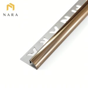 คิ้วกระเบื้องสแตนเลสขอบโค้ง สีดาร์กบราวน์ 15 มม.