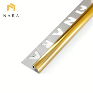 คิ้วกระเบื้องสแตนเลสขอบโค้ง สีทอง 10 มม.