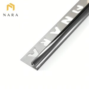 คิ้วกระเบื้องสแตนเลสขอบโค้ง สีดำกราไฟต์ 10 มม.