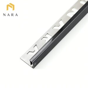 คิ้วกระเบื้องสแตนเลสขอบเล็ก สีดำเจ็ทแบล็ค 5 มม.