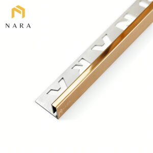 คิ้วกระเบื้องสแตนเลสขอบเล็ก สีโรสโกลด์ 5 มม.