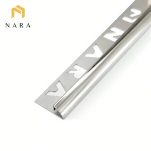 คิ้วกระเบื้องสแตนเลสขอบโค้ง สีเงิน 10 มม.