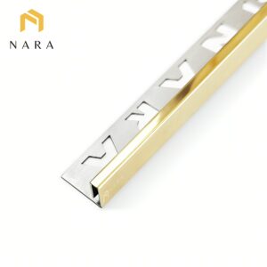 คิ้วกระเบื้องสแตนเลสขอบเล็ก สีไวท์โกลด์ 5 มม.