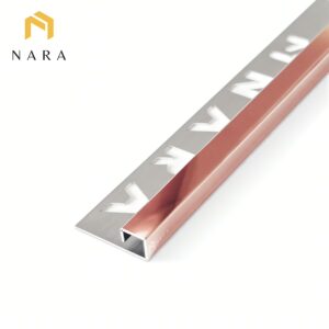 คิ้วกระเบื้องสแตนเลส 10 มม. สีพิงค์โกลด์ ผิวเงา