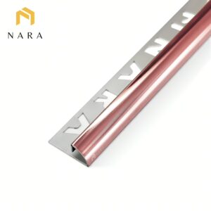 คิ้วกระเบื้องสแตนเลสขอบโค้ง 15 มม. สีเวลเว็ทโกลด์ ผิวเงา