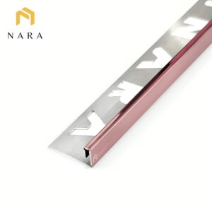 คิ้วกระเบื้องสแตนเลสขอบเล็ก 3 มม. สีเวลเว็ทโกลด์ ผิวเงา