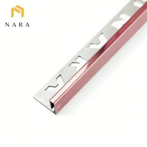 คิ้วกระเบื้องสแตนเลสขอบเล็ก 5 มม. สีเวลเว็ทโกลด์ ผิวเงา